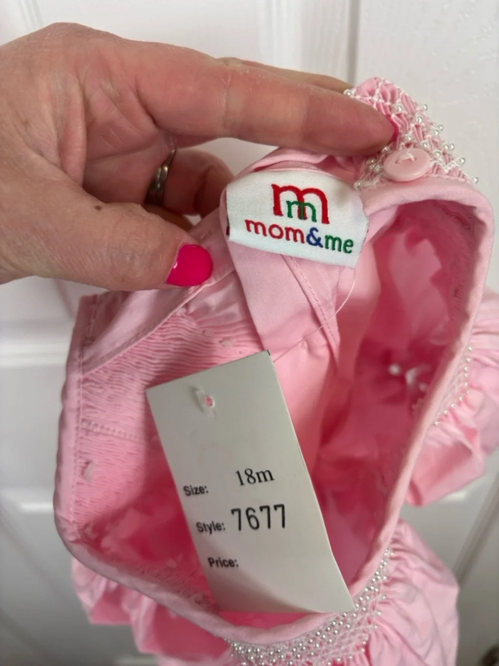NWT Mom & Me pink smocked dress sz 18 months